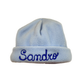 Cappello in pile bambino, dettaglio del ricamo, Ricami Veronica