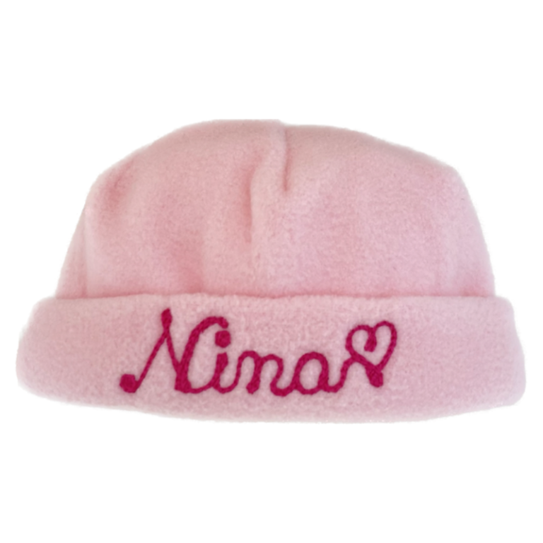 Cappello in pile per bambino personalizzato con nome ricamato, Ricami Veronica