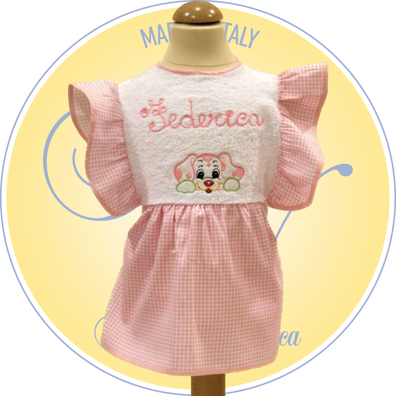 Vestito pappa in spugna personalizzato con nome ricamato, Ricami Veronica