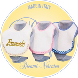 Bavaglio in ciniglia con bordo a treccina personalizzato, Ricami Veronica
