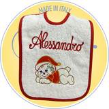 Bavaglio con elastico, dettaglio del collo elasticizzato, Ricami Veronica