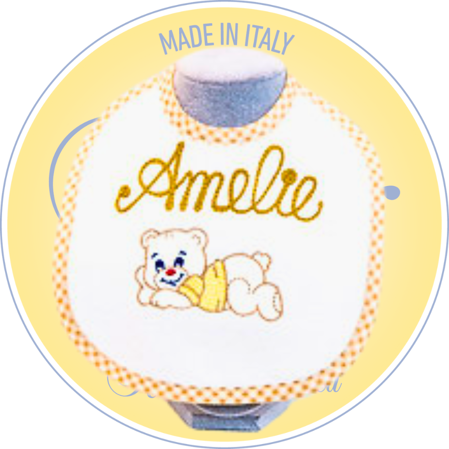 Bavaglio Baby come idea regalo nascita, Ricami Veronica