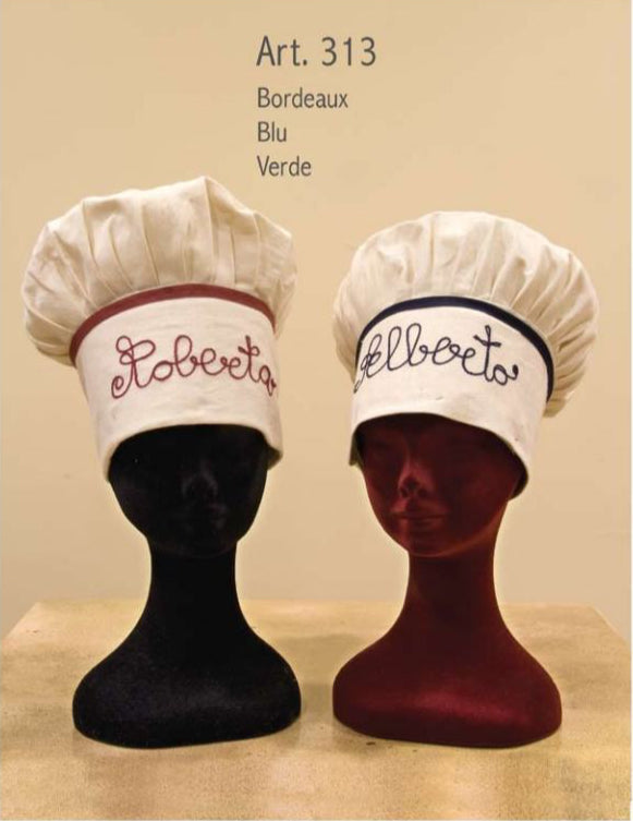 Cappello da chef per adulto personalizzato con nome ricamato, Ricami Veronica