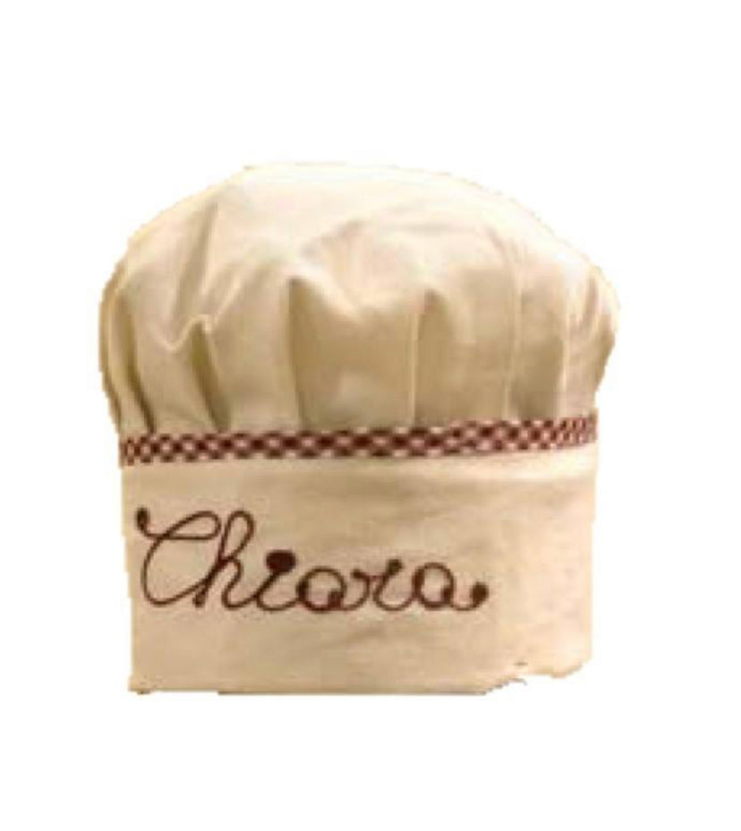 Cappello da chef bambino, dettaglio del ricamo, Ricami Veronica