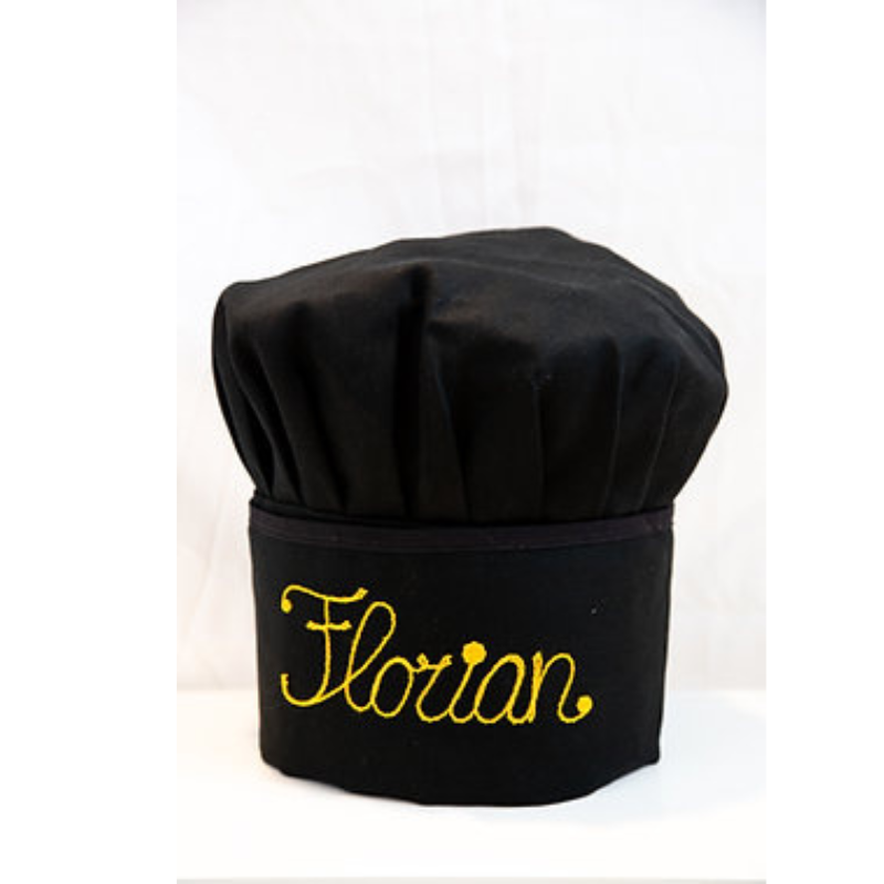 Cappello da chef colorato indossato, Ricami Veronica