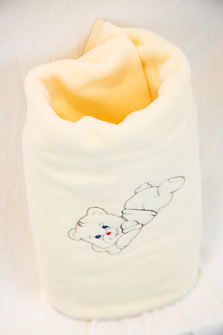 Coperta culla in pile come idea regalo nascita, Ricami Veronica