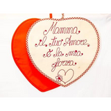 Cuore grande personalizzato appeso come decorazione, Ricami Veronica