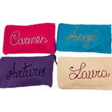 Pochette personalizzata con nome ricamato a mano, Ricami Veronica