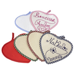 Presina a cuore personalizzata con dedica ricamata, Ricami Veronica