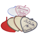 Presina a cuore personalizzata con dedica ricamata, Ricami Veronica