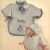 Accappatoio poncho per neonato personalizzato con nome ricamato, Ricami Veronica