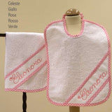 Set asilo Anna 2 pezzi personalizzato con nome ricamato, Ricami Veronica