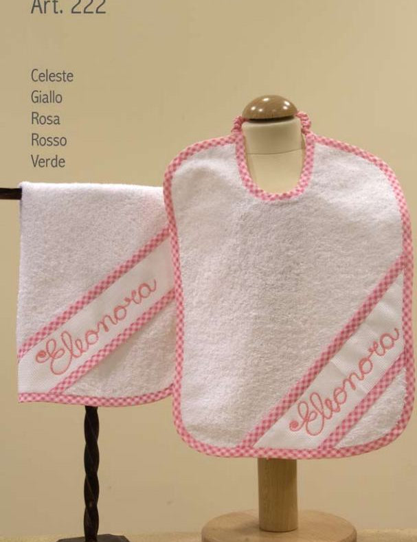 Set asilo Anna 2 pezzi personalizzato con nome ricamato, Ricami Veronica
