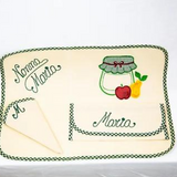 Set per colazione all'americana personalizzato con nome ricamato, Ricami Veronica
