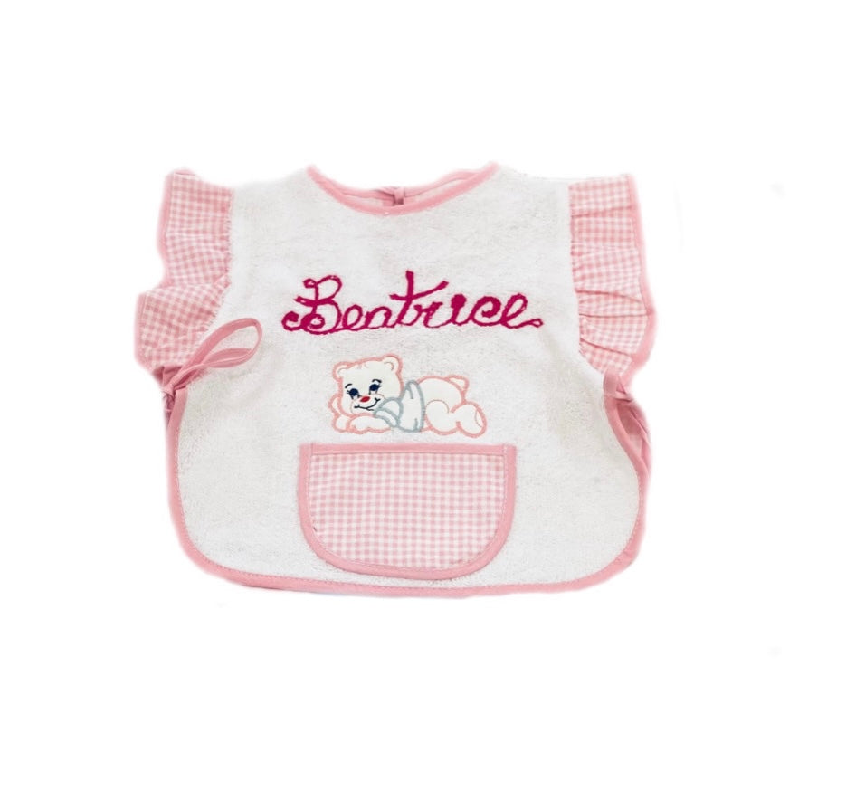 Vestitino con tasca personalizzato, vista frontale, Ricami Veronica